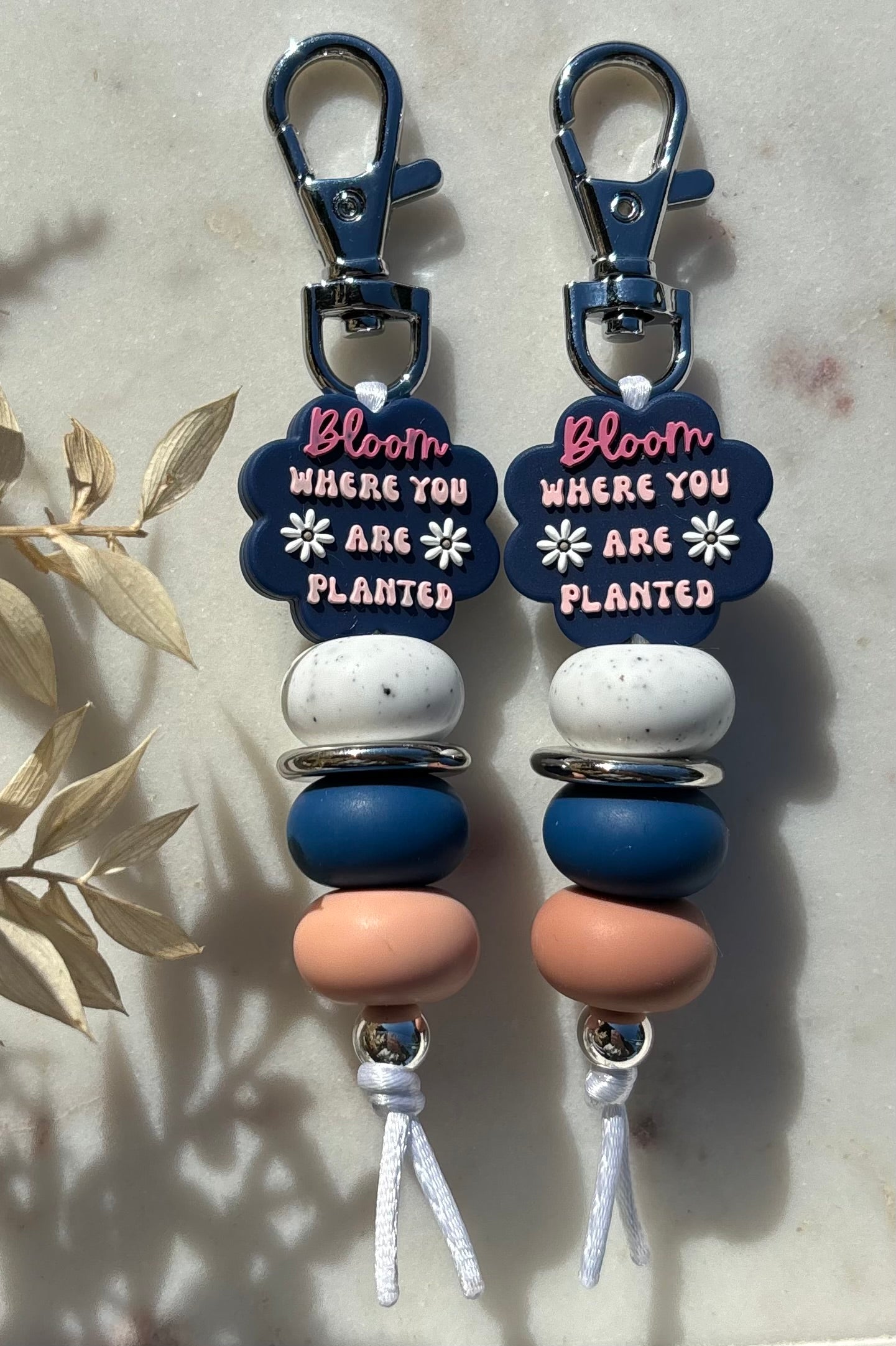 Navy Bloom Keyring