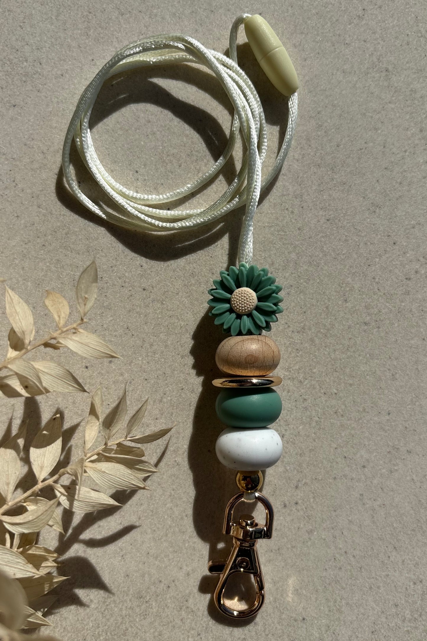 Green Sunflower Lanyard
