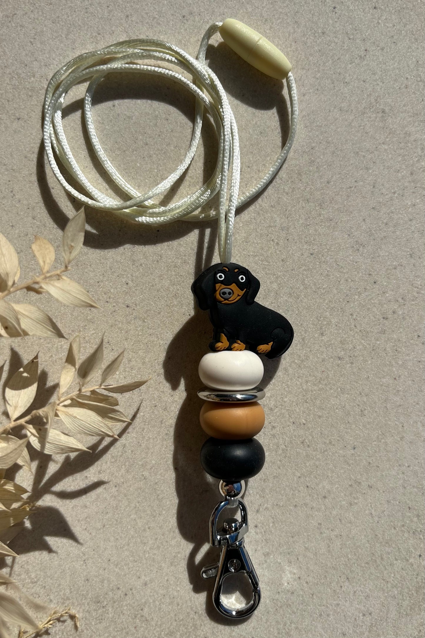 Black Dachshund Lanyard