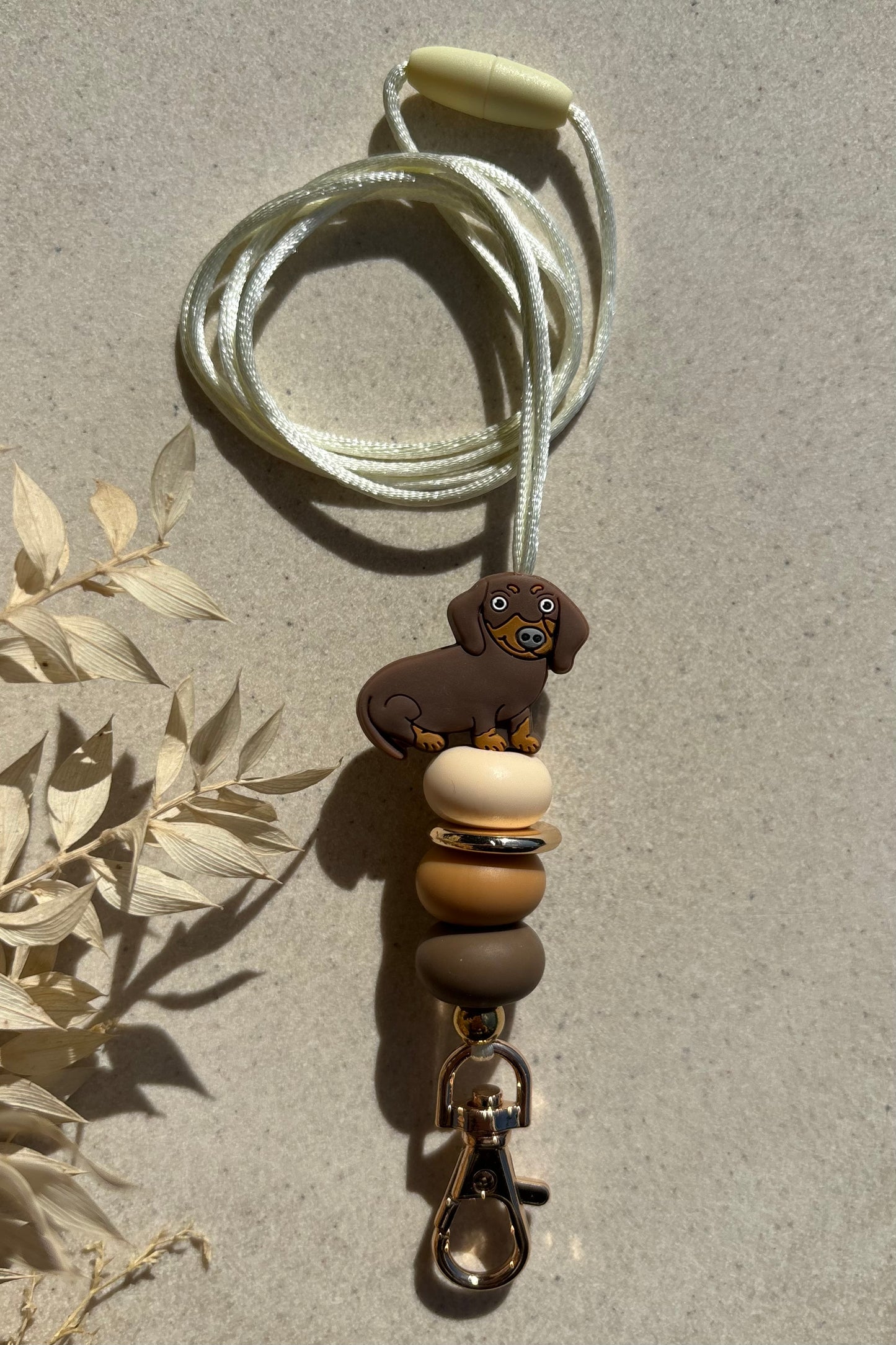 Brown Dachshund Lanyard
