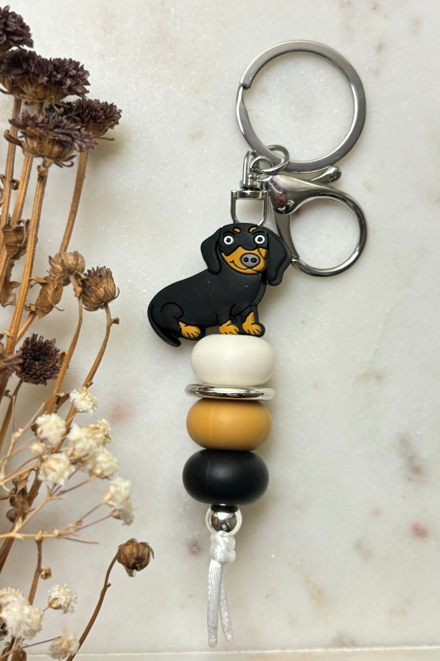 Black Dachshund Keyring