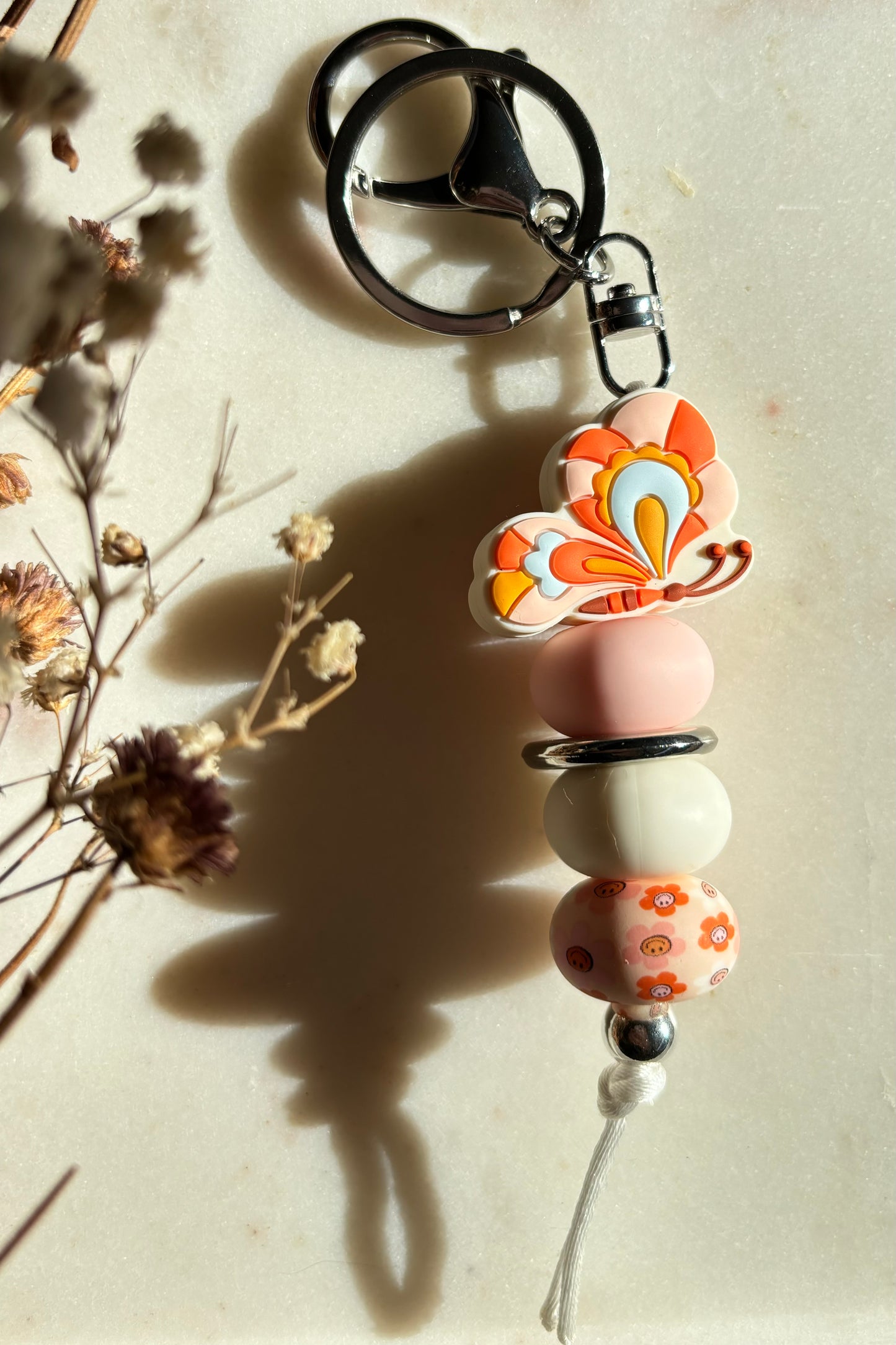 Retro Butterfly Keyring