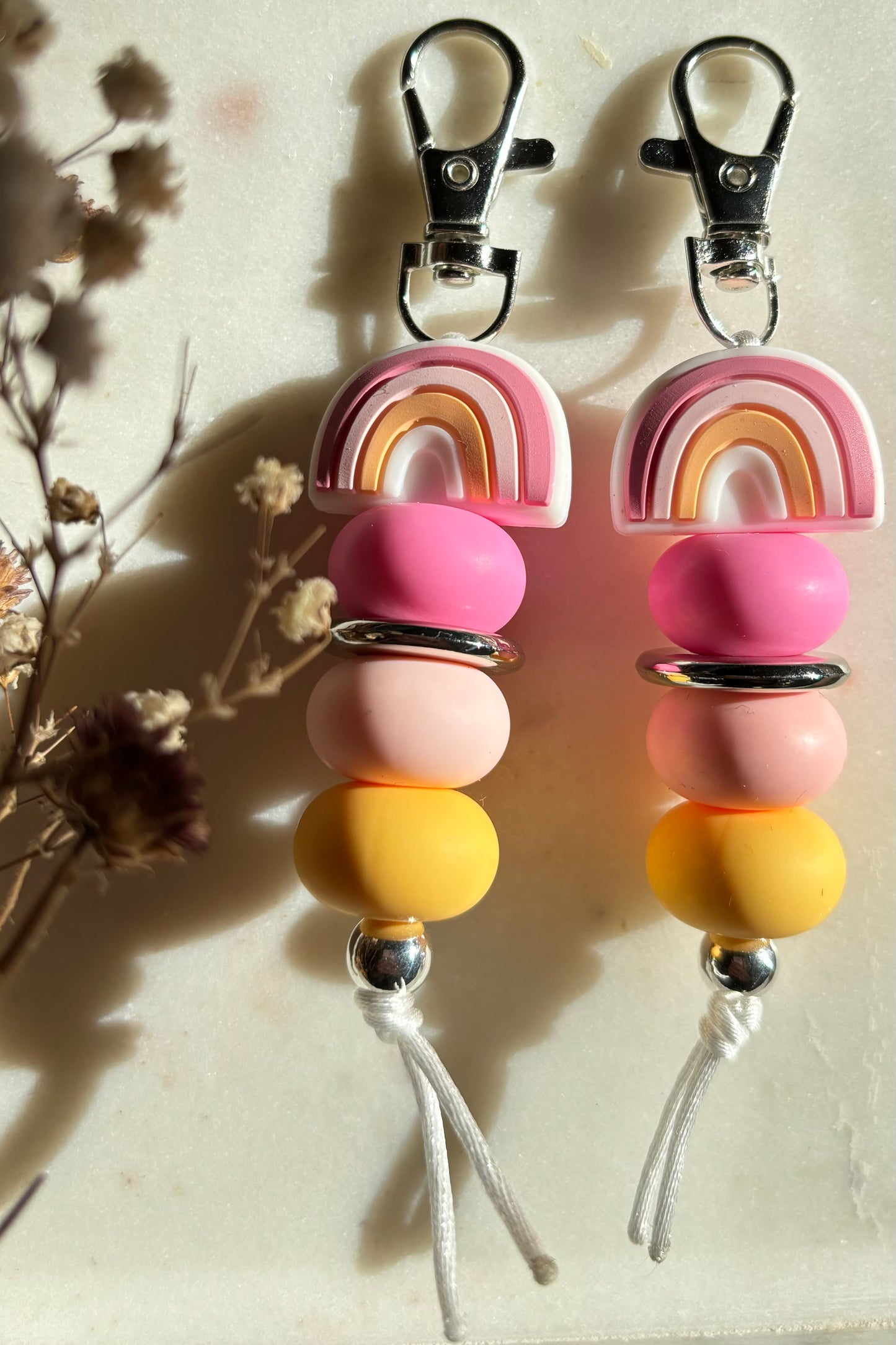 Pink Rainbow Keyring