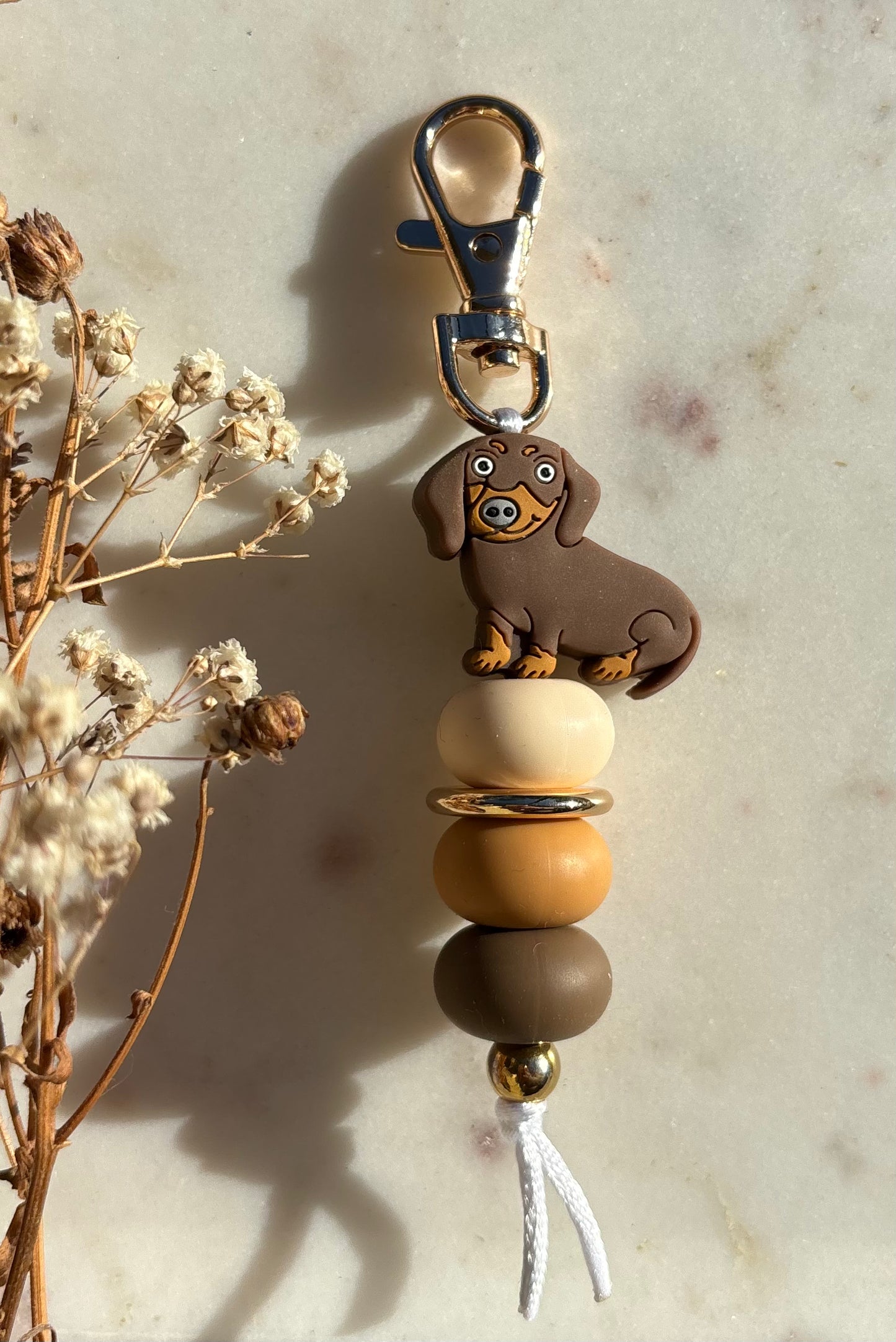 Brown Dachshund Keyring