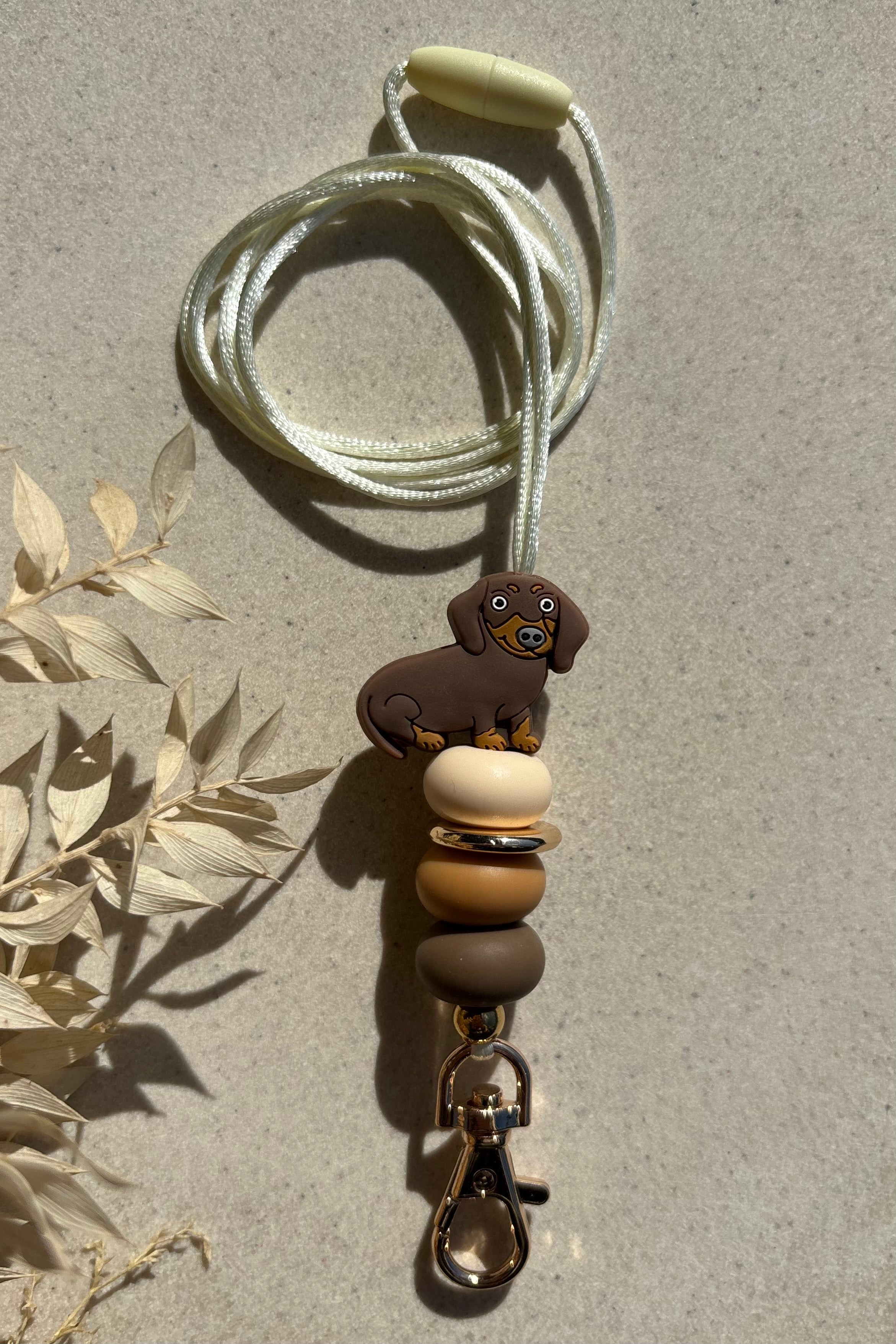 Brown Dachshund Lanyard